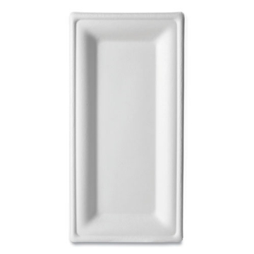 Picture of Vanguard Renewable and Compostable Sugarcane Plates, 10 x 5, White, 500/Carton