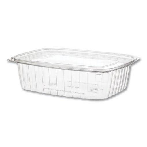 Picture of Renewable and Compostable Rectangular Deli Containers, 48 oz, 8 x 6 x 2, Clear, Plastic, 50/Pack, 4 Packs/Carton