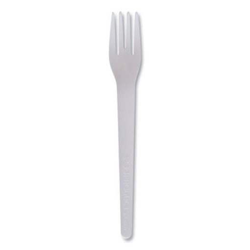 Picture of Plantware Compostable Cutlery, Fork, 6", Pearl White, 50/pack, 20 Pack/carton