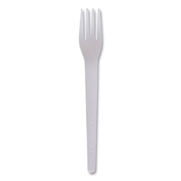 Picture of PLANTWARE COMPOSTABLE CUTLERY, FORK, 6", WHITE, 1,000/CARTON