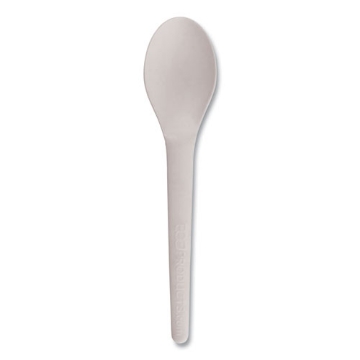 Picture of Plantware Compostable Cutlery, Spoon, 6", Pearl White, 50/pack, 20 Pack/carton