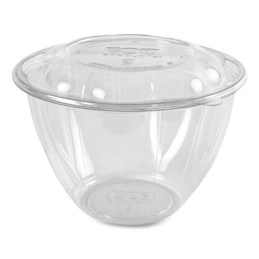 Picture of Renewable and Compostable Salad Bowls with Lids, 48 oz, 50/Packs, 3 Packs/Carton