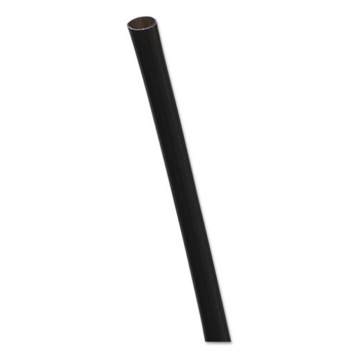 Picture of Unwrapped Straw, 5.75, Plastic, Black, 20,000/Carton