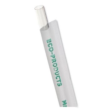 Picture of Clear Wrapped Straw, 7.75", Pla, 400/pack, 24 Packs/carton