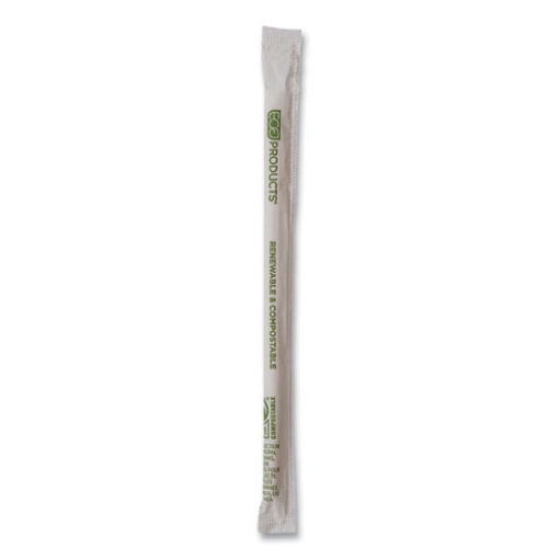 Picture of Renewable and Compostable PHA Straws, 7.75", Natural White, 2,000/Carton