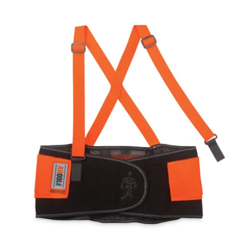 Picture of ProFlex 100HV Economy Hi-Vis Spandex Back Support Brace, X-Small, 20" to 25" Waist, Black/Orange, Ships in 1-3 Business Days