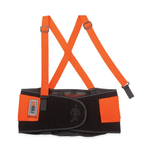 Picture of ProFlex 100HV Economy Hi-Vis Spandex Back Support Brace, Small, 25" to 30" Waist, Black/Orange, Ships in 1-3 Business Days