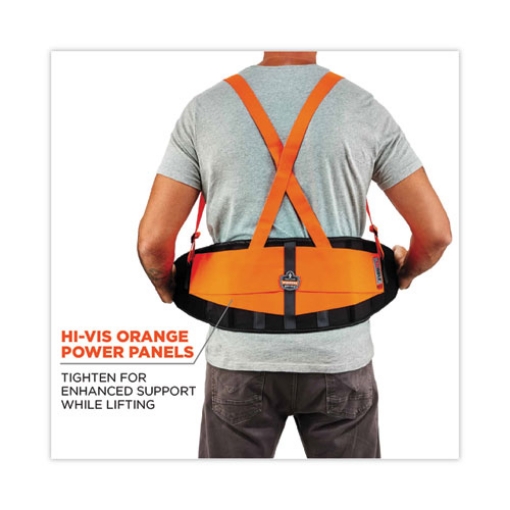 Picture of ProFlex 100HV Economy Hi-Vis Spandex Back Support Brace, Medium, 30" to 34" Waist, Black/Orange, Ships in 1-3 Business Days