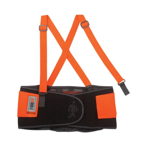 Picture of ProFlex 100HV Economy Hi-Vis Spandex Back Support Brace, Large, 34" to 38" Waist, Black/Orange, Ships in 1-3 Business Days