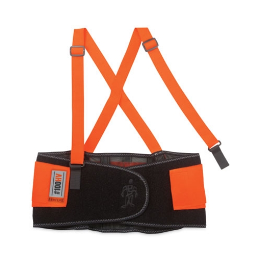 Picture of ProFlex 100HV Economy Hi-Vis Spandex Back Support Brace, 2X-Large, 42" to 46" Waist, Black/Orange, Ships in 1-3 Business Days