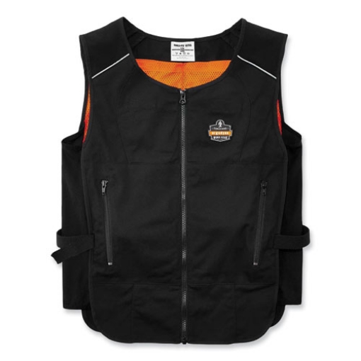 Picture of Chill-Its 6255 Lightweight Phase Change Cooling Vest, Cotton/Polyester, Small/Medium, Black, Ships in 1-3 Business Days