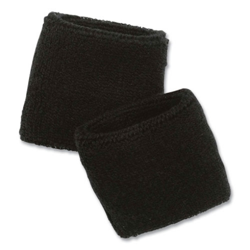 Picture of Chill-Its 6500 Wrist Terry Cloth Sweatband, Cotton Terry, One Size Fits Most, Black, Ships in 1-3 Business Days