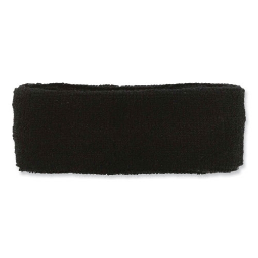 Picture of Chill-Its 6550 Head Terry Cloth Sweatband, Cotton Terry, One Size Fits Most, Black, Ships in 1-3 Business Days