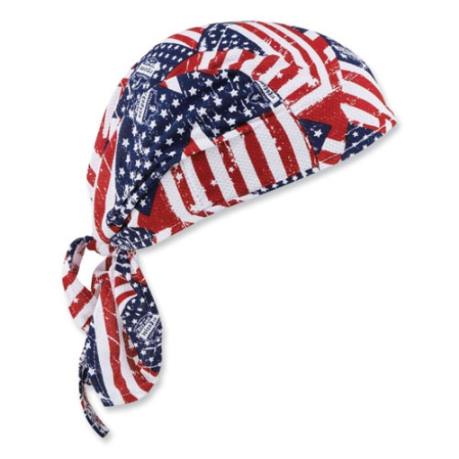 Picture of Chill-Its 6615 High-Perform Bandana Doo Rag w/Terry Cloth Sweatband, One Size, Stars and Stripes, Ships in 1-3 Business Days