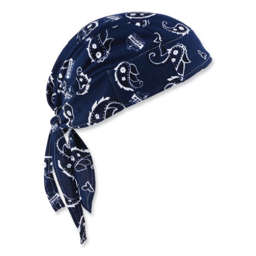 Picture of Chill-Its 6615 High-Performance Bandana Doo Rag w/Terry Cloth Sweatband, One Size, Navy Western, Ships in 1-3 Business Days