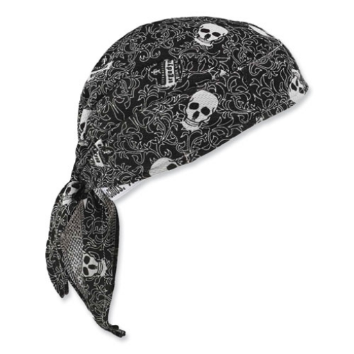 Picture of Chill-Its 6615 High-Performance Bandana Doo Rag with Terry Cloth Sweatband, One Size, Skulls, Ships in 1-3 Business Days