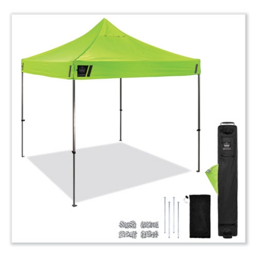 Picture of Shax 6000 Heavy-Duty Pop-Up Tent, Single Skin, 10 ft x 10 ft, Polyester/Steel, Lime, Ships in 1-3 Business Days