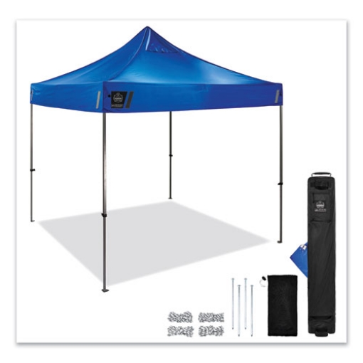 Picture of Shax 6000 Heavy-Duty Pop-Up Tent, Single Skin, 10 ft x 10 ft, Polyester/Steel, Blue, Ships in 1-3 Business Days