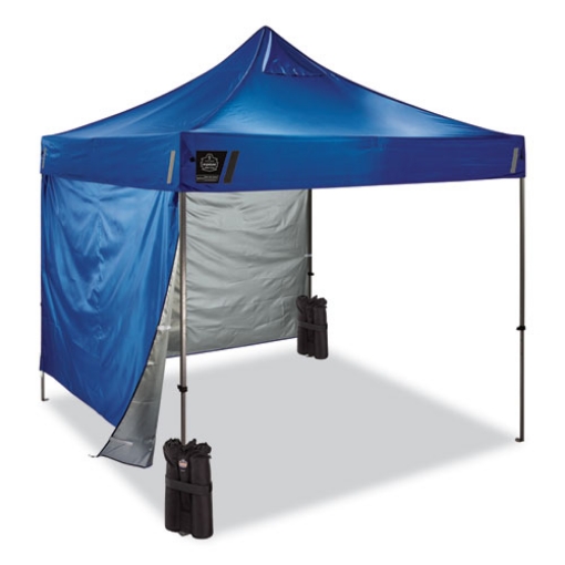 Picture of Shax 6051 Heavy-Duty Pop-Up Tent Kit, Single Skin, 10 ft x 10 ft, Polyester/Steel, Blue, Ships in 1-3 Business Days