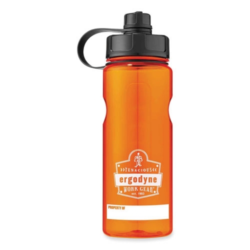 Picture of Chill-Its 5151 Plastic Wide Mouth Water Bottle, 34 oz, Orange, Ships in 1-3 Business Days