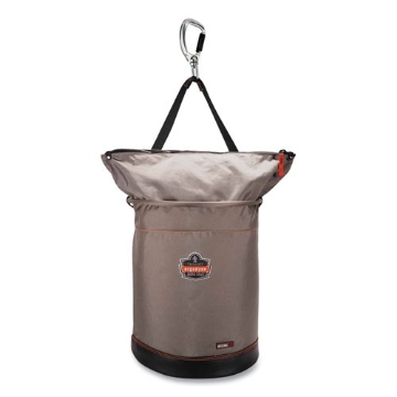 Picture of Arsenal 5976 XL Hoist Bucket Tool Bag with Swiveling Carabiner and Zipper Top, 16 x 16 x 20, Gray, Ships in 1-3 Business Days