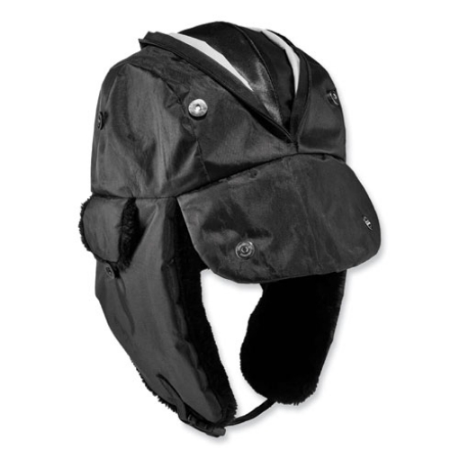 Picture of N-Ferno 6802Z Zippered Trapper Hat, Large/X-Large, Black, Ships in 1-3 Business Days