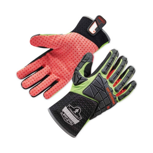 Picture of ProFlex  925CR6 Performance Dorsal Impact-Reducing Cut Resistance Gloves, Black/Lime, Large, Pair, Ships in 1-3 Business Days