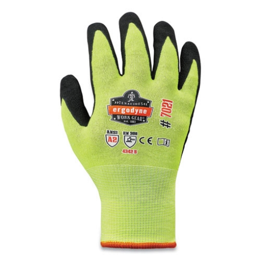 Picture of ProFlex 7021-CASE Hi-Vis Nitrile Coated CR Gloves, Lime, Small, 144 Pairs/Carton, Ships in 1-3 Business Days