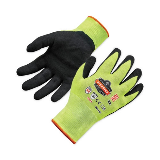 Picture of ProFlex 7021 Hi-Vis Nitrile-Coated CR Gloves, Lime, Large, 144 Pairs/Carton, Ships in 1-3 Business Days