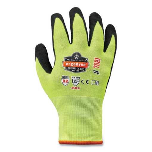 Picture of ProFlex 7021-CASE Hi-Vis Nitrile Coated CR Gloves, Lime, X-Large, 144 Pairs/Carton, Ships in 1-3 Business Days