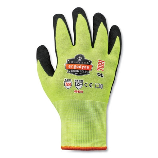 Picture of ProFlex 7021 Hi-Vis Nitrile-Coated CR Gloves, Lime, X-Large, Pair, Ships in 1-3 Business Days