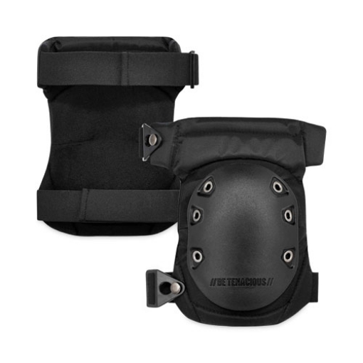 Picture of ProFlex 435 Hinged Gel Knee Pad With Buckles, Hard Cap, Buckle Closure, One Size, Black, Pair, Ships in 1-3 Business Days