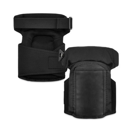 Picture of ProFlex 450 Hinged Slip Resistant Gel Knee Pads, Soft Cap, Hook and Loop Closure, Black, Pair, Ships in 1-3 Business Days