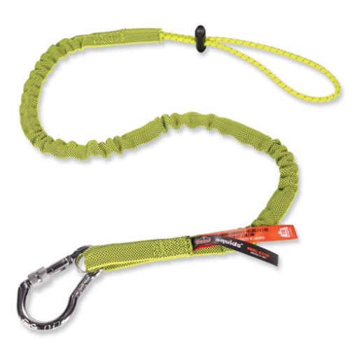 Picture of Squids 3100 Lanyard w/Aluminum Carabiner + Cinch-Loop, 10 lb Max Work Capacity, 35" to 45", Lime, Ships in 1-3 Business Days