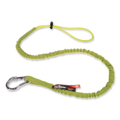 Picture of Squids 3100 Lanyard w/Aluminum Carabiner + Cinch-Loop, 10 lb Max Work Capacity, 42" to 54", Lime, Ships in 1-3 Business Days