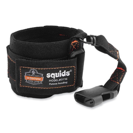 Picture of Squids 3116 Pull-On Wrist Lanyard with Buckle, 3 lb Max Working Capacity, 7.5" Long, Black, Ships in 1-3 Business Days