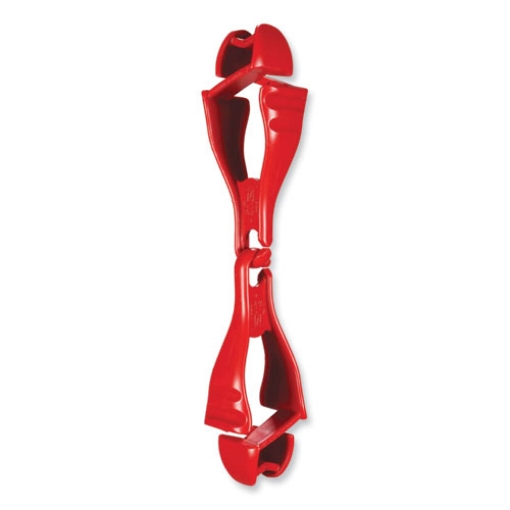 Picture of Squids 3400 Dual Clip Glove Clip Holder, 1 x 1 x 6.5, Acetal Copolymer, Red, Ships in 1-3 Business Days