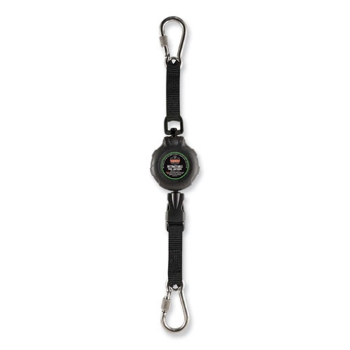 Picture of Squids 3000 Retractable Tool Lanyard with Carabiner Anchor, 1 lb Working Capacity, 48", Black, Ships in 1-3 Business Days