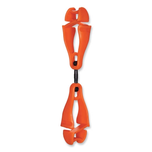 Picture of Squids 3420 Dual Clip Swivel Glove Clip Holder, 1 x 0.6 x 5.5, Acetal Copolymer, Orange , Ships in 1-3 Business Days