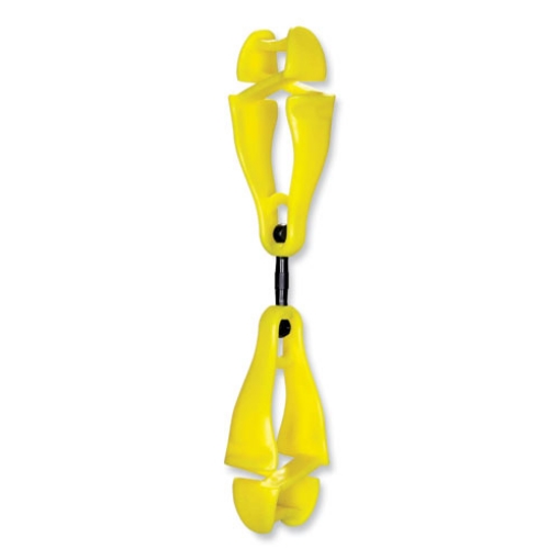 Picture of Squids 3420 Dual Clip Swivel Glove Clip Holder, 1 x 0.6 x 5.5, Acetal Copolymer, Lime, Ships in 1-3 Business Days