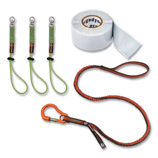 Picture of Squids 3182 Tool Tethering Kit, 10lb Max Working Capacity, 38" to 48", Orange/Gray and Neon Green, Ships in 1-3 Business Days