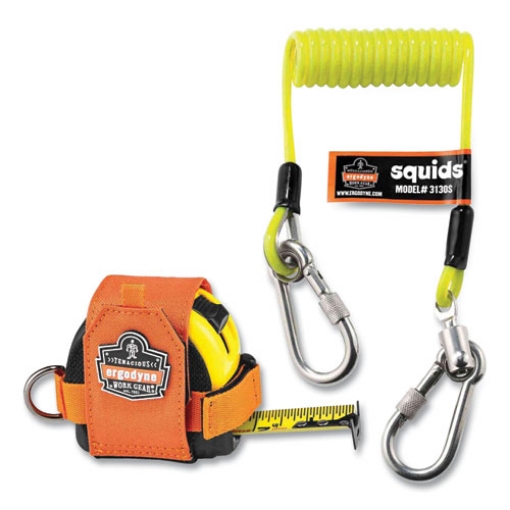 Picture of Squids 3190 Tape Measure Tethering Kit, 2 lb Max Working Capacity, 6.5" to 48" Long, Lime/Black, Ships in 1-3 Business Days