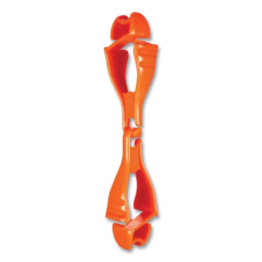 Picture of Squids 3400 Glove Clip Holder with Dual Clips, 1 x 1 x 6.5, Acetal Copolymer, Orange, 100/Carton, Ships in 1-3 Business Days