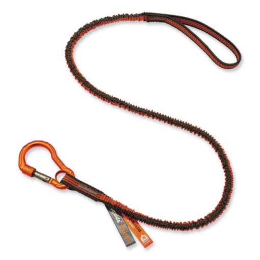 Picture of Squids 3100F(x) Tool Lanyard w/Aluminum Carabiner+Loop, 10 lb Max Work Cap, 38" to 48",Orange/Gray,Ships in 1-3 Business Days