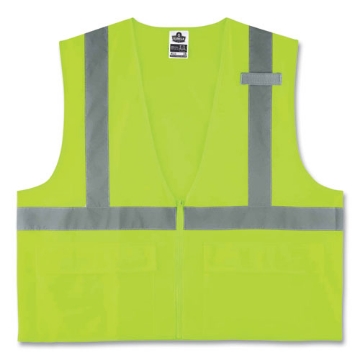 Picture of GloWear 8225Z Class 2 Standard Solid Vest, Polyester, Lime, 4X-Large/5X-Large, Ships in 1-3 Business Days