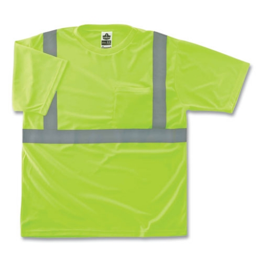 Picture of GloWear 8289 Class 2 Hi-Vis T-Shirt, Polyester, Lime, X-Small, Ships in 1-3 Business Days