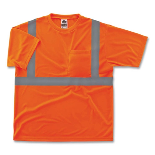 Picture of GloWear 8289 Class 2 Hi-Vis T-Shirt, Polyester, Orange, Large, Ships in 1-3 Business Days