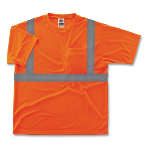 Picture of GloWear 8289 Class 2 Hi-Vis T-Shirt, Polyester, Orange, 4X-Large, Ships in 1-3 Business Days