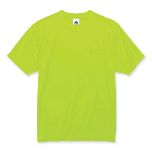 Picture of GloWear 8089 Non-Certified Hi-Vis T-Shirt, Polyester, 4X-Large, Lime, Ships in 1-3 Business Days