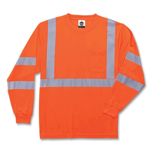 Picture of GloWear 8391 Class 3 Hi-Vis Long Sleeve Shirt, Polyester, Orange, Small, Ships in 1-3 Business Days